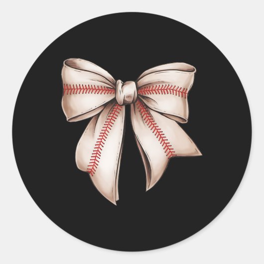 Retro Baseball Bow Runder Aufkleber (Vorderseite)
