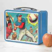 Retro Baseball-Comic Metall Brotdose (Beispiel)
