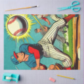 Retro Baseball-Comic Seidenpapier (Basteln)