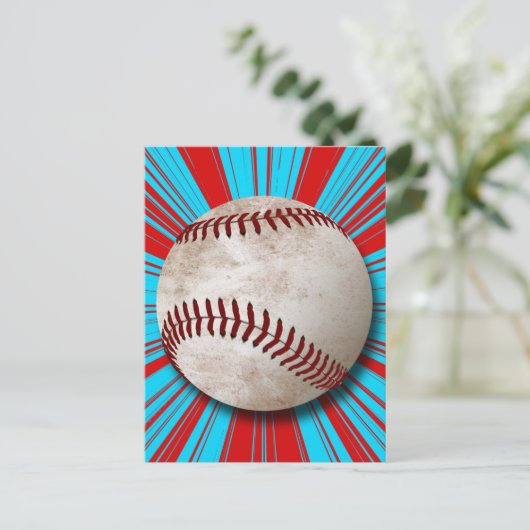 RETRO BASEBALL DESIGN POSTKARTE (Stehend Vorderseite)