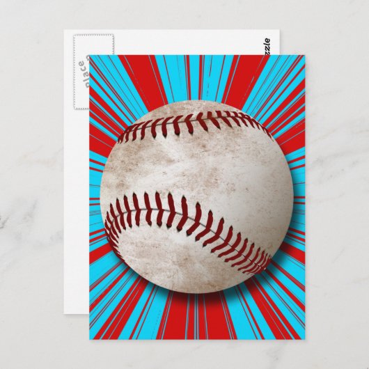RETRO BASEBALL DESIGN POSTKARTE (Vorne/Hinten)