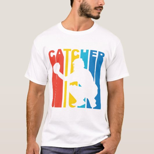 Retro Baseball-Fänger T-Shirt (Vorderseite)
