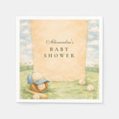 Retro Baseball Field Baby Shower Serviette (Vorderseite)