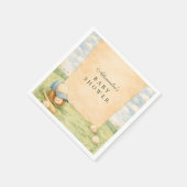Retro Baseball Field Baby Shower Serviette (Ecke)