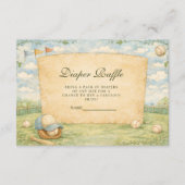 Retro Baseball Field Diapper Raffle Begleitkarte (Vorderseite)