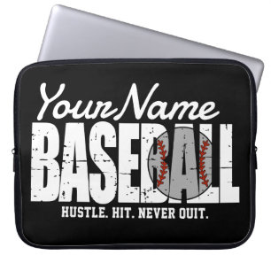 Retro Baseball FÜGE NAMENTRÄGER DER PINSTRIPE-MANN Laptopschutzhülle
