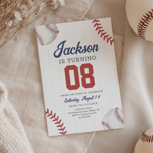 Retro-Baseball-Geburtstag Einladung