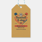 Retro-Baseball-Geburtstag Herren 50. Geburtstag Geschenkanhänger (Rückseite)