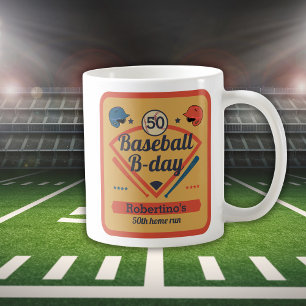 Retro-Baseball-Geburtstag Herren 50. Geburtstag Kaffeetasse