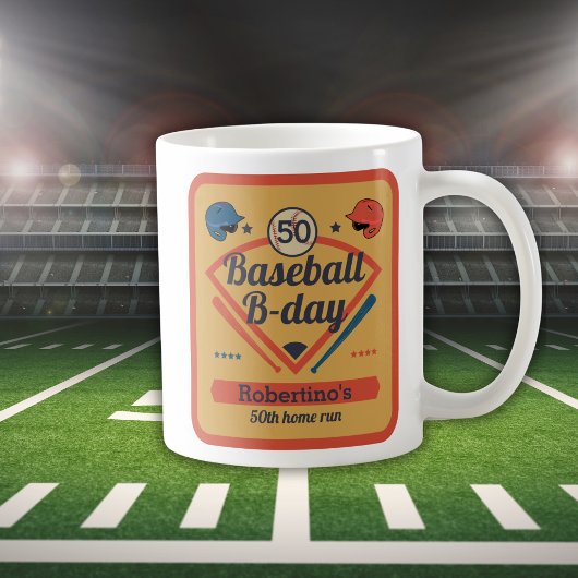 Retro-Baseball-Geburtstag Herren 50. Geburtstag Kaffeetasse
