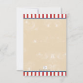 Retro Baseball Geburtstagsstars & Streifen Einladung (Rückseite)