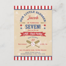 Retro Baseball Geburtstagsstars & Streifen