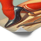 Retro Baseball Girl Painting Poster (Ecke)