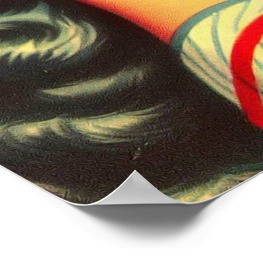 Retro Baseball Girl Poster (Ecke)