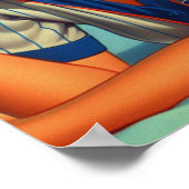 Retro Baseball Girl Poster (Ecke)