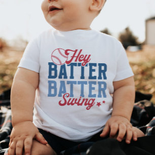 Retro Baseball Hey Batter Batter Swing Baby T-shirt