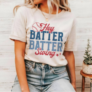 Retro Baseball Hey Batter Batter Swing T-Shirt