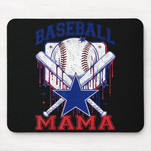 Retro Baseball Mama Baseball Mom Frauen Muttertag Mousepad (Vorne)