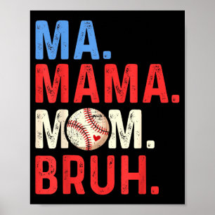 Retro Baseball-Mama ma Mama Mom Bruh Muttertag  Poster