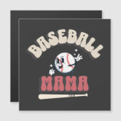 Retro Baseball Mama Magnetkarte (Vorne/Hinten)