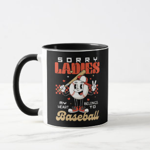 Retro-Baseball-Maskottchen Mein Herz gehört dem Ba Tasse