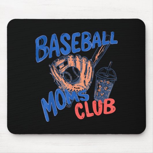 Retro Baseball Moms Club Eiskaffee Srts Mama Mousepad (Vorne)