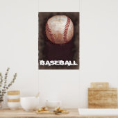 Retro Baseball Motivierend Poster (Küche)