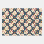 Retro-Baseball-Muster Geschenkpapier Set (Vorderseite)