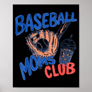 Retro Baseball Mütter Club Eiskaffee Srts Mama Poster