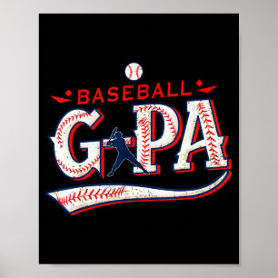 Retro Baseball Opa Frohen Vatertag Für Männer Spor Poster