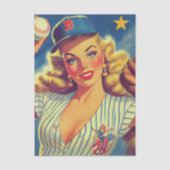 Retro-Baseball-Pin-up Seidenpapier (Vorderseite)