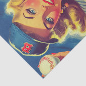 Retro-Baseball-Pin-up Seidenpapier (Ausschnitt)