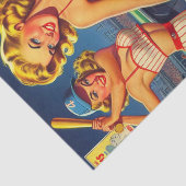 Retro-Baseball-Pin-ups Seidenpapier (Ausschnitt)