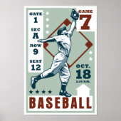 Retro-Baseball-Poster Poster (Vorne)