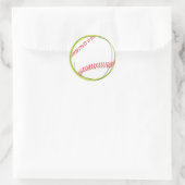 Retro Baseball-Rücksendeadresse-Aufkleber-Siegel Runder Aufkleber (Tasche)