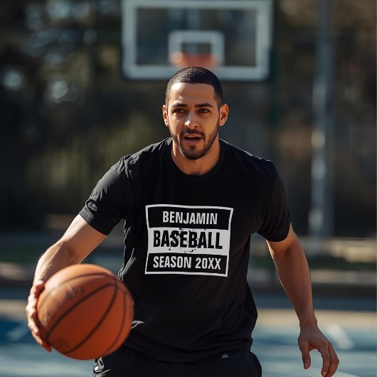 Retro Baseball Saison 20XX schwarz T-Shirt