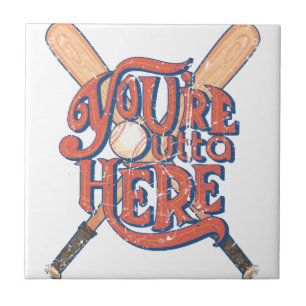 Retro-Baseball-Softball-Fan-Design Fliese