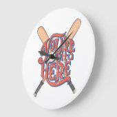 Retro-Baseball-Softball-Fan-Design Große Wanduhr (Winkel)