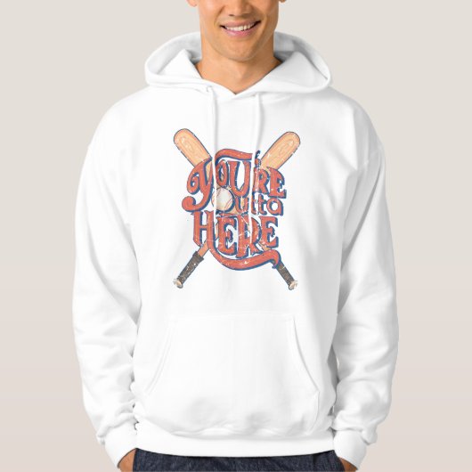 Retro-Baseball-Softball-Fan-Design Hoodie (Vorderseite)