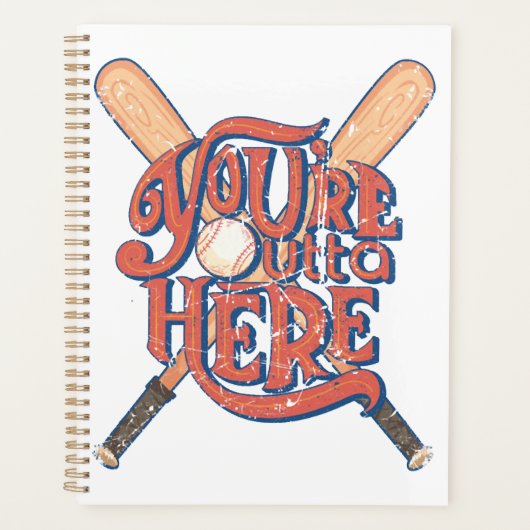 Retro-Baseball-Softball-Fan-Design Planer (Vorderseite)