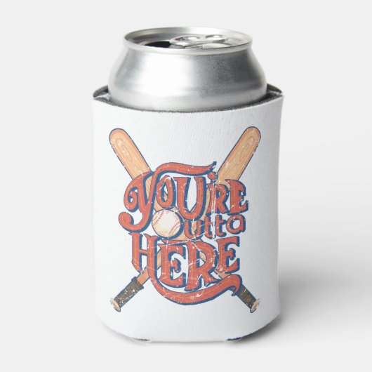 Retro Baseball Softball-Lüfterdesign Dosenkühler (Kanne Vorderseite)