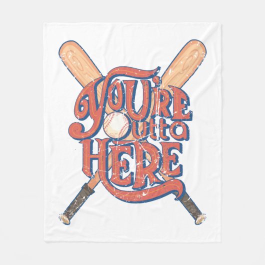 Retro Baseball Softball-Lüfterdesign Fleecedecke (Vorderseite)