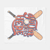 Retro Baseball Softball-Lüfterdesign Fleecedecke (Vorderseite (Horizontal))