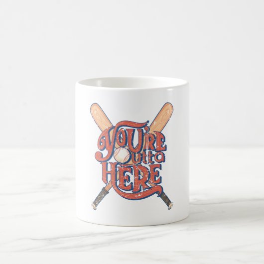 Retro Baseball Softball-Lüfterdesign Kaffeetasse (Mittel)