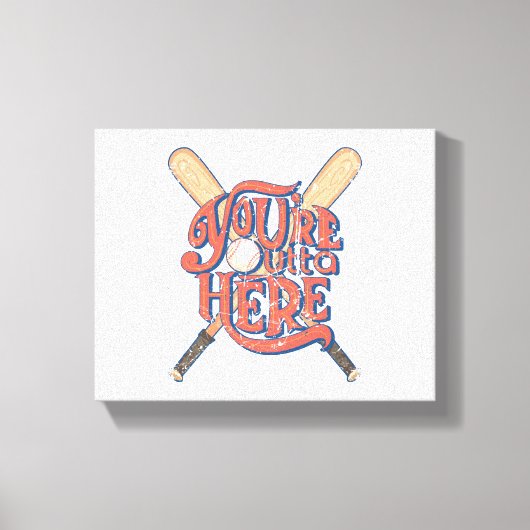 Retro Baseball Softball-Lüfterdesign Leinwanddruck (Vorderseite)