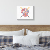 Retro Baseball Softball-Lüfterdesign Leinwanddruck (Insitu (Schlafzimmer))
