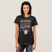 Retro Baseball Sommerabende T-Shirt (Vorne ganz)