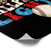 Retro Baseball Sommernächte Flutlicht Männer Poster (Ecke)