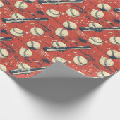 Retro Baseball Strike Geschenkpapier (Ecke)