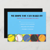 Retro Baseball Themed Bar Bat Mitzvah Antwortkarte RSVP Karte (Vorne/Hinten)